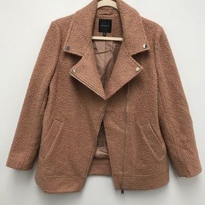 Mauve Teddy Moto Jacket